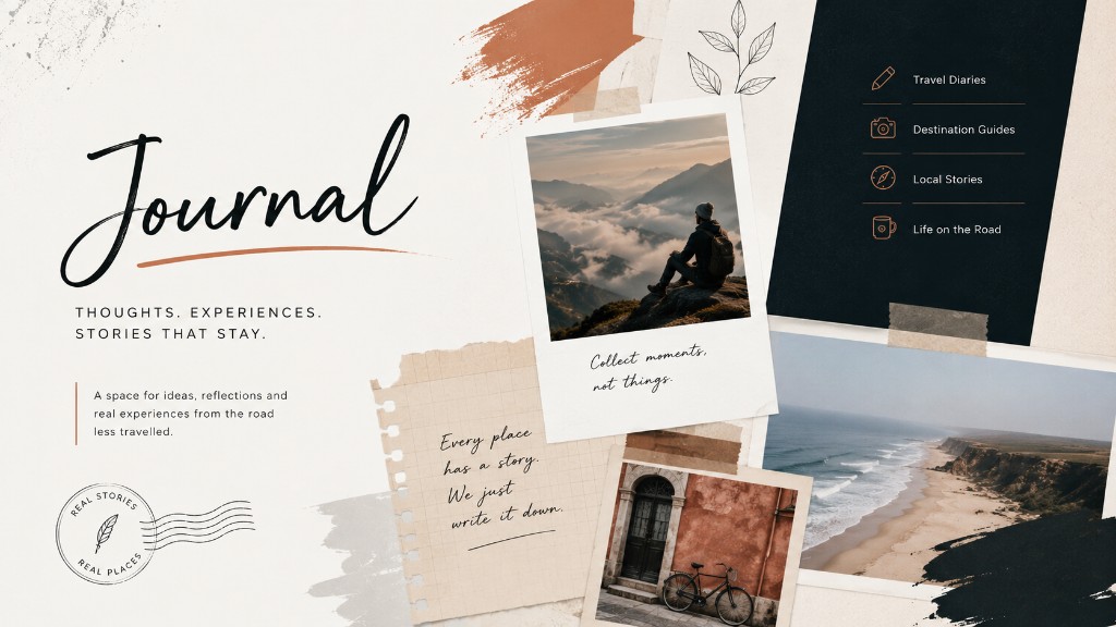 Journal — thoughts, experiences, stories that stay. Travel diaries, destination guides, local stories, and life on the road.